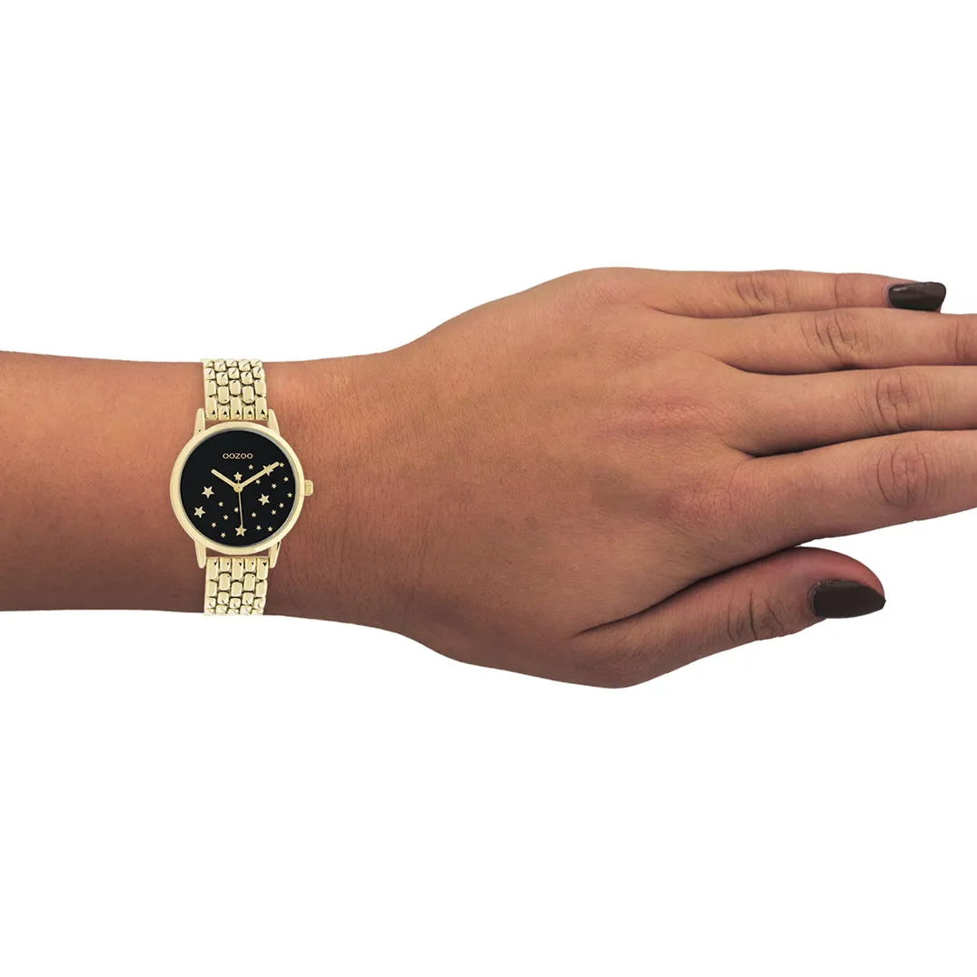 Gold coloured OOZOO watch with gold coloured stainless steel bracelet - C11029