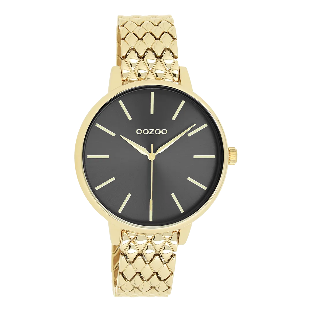 Gold coloured OOZOO watch with gold coloured stainless steel bracelet - C11435