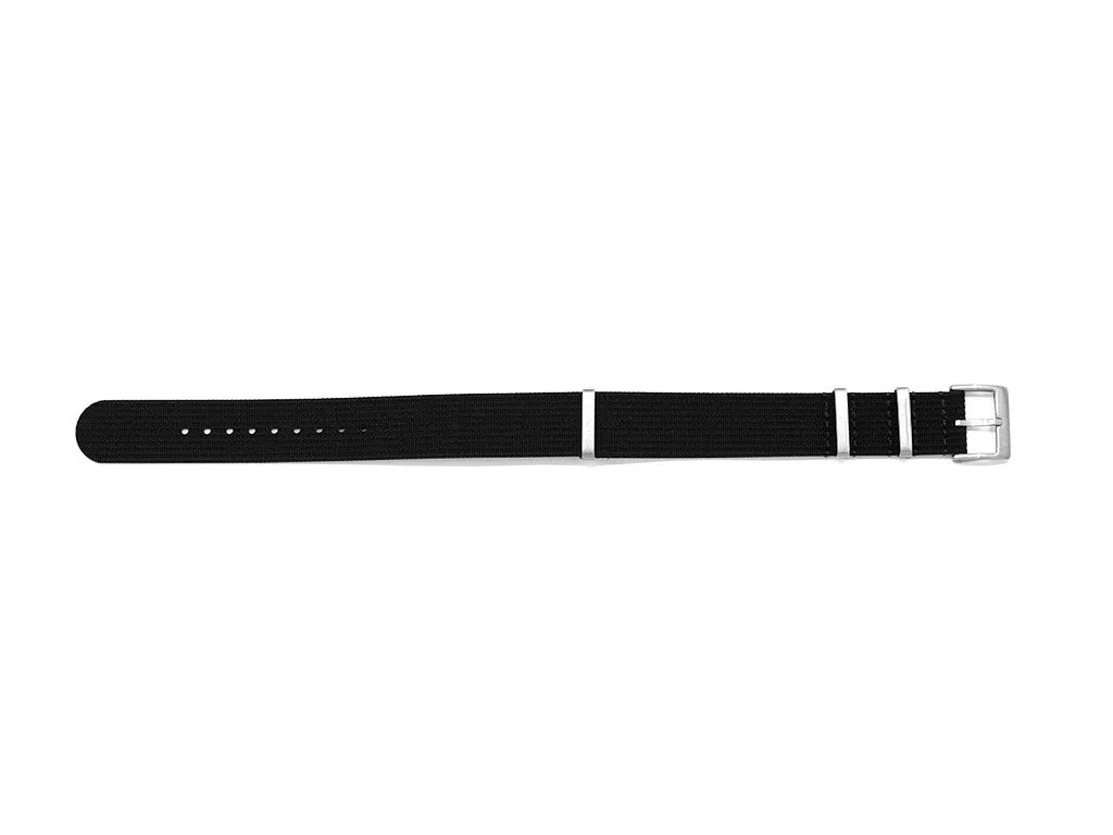 Hitori Black Woven Military Nylon  Strap