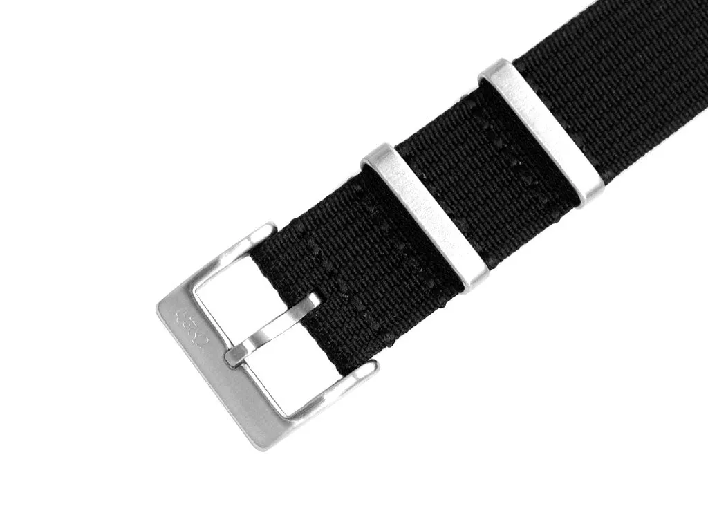 Hitori Black Woven Military Nylon  Strap