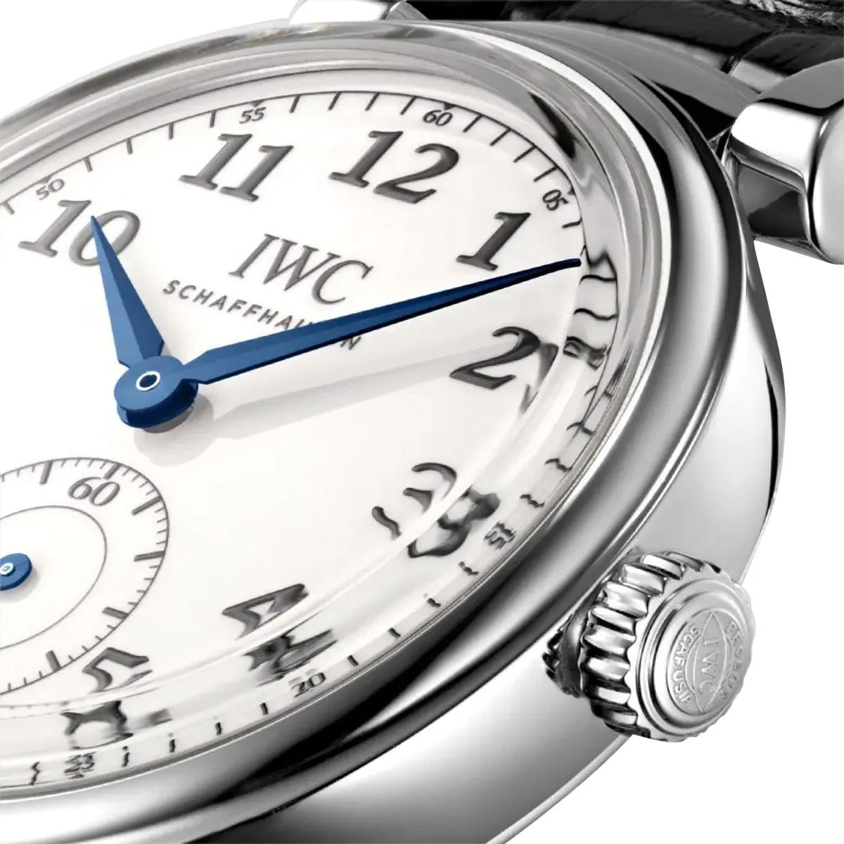 IWC Da Vinci "150 Years" Limited Edition Automatic Stainless Steel White Dial Black Leather Strap Mens Watch IW358101