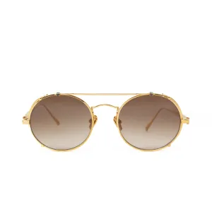 Jimi Oval Yellow Gold and 1 C2 Fine Chain Sunglasses