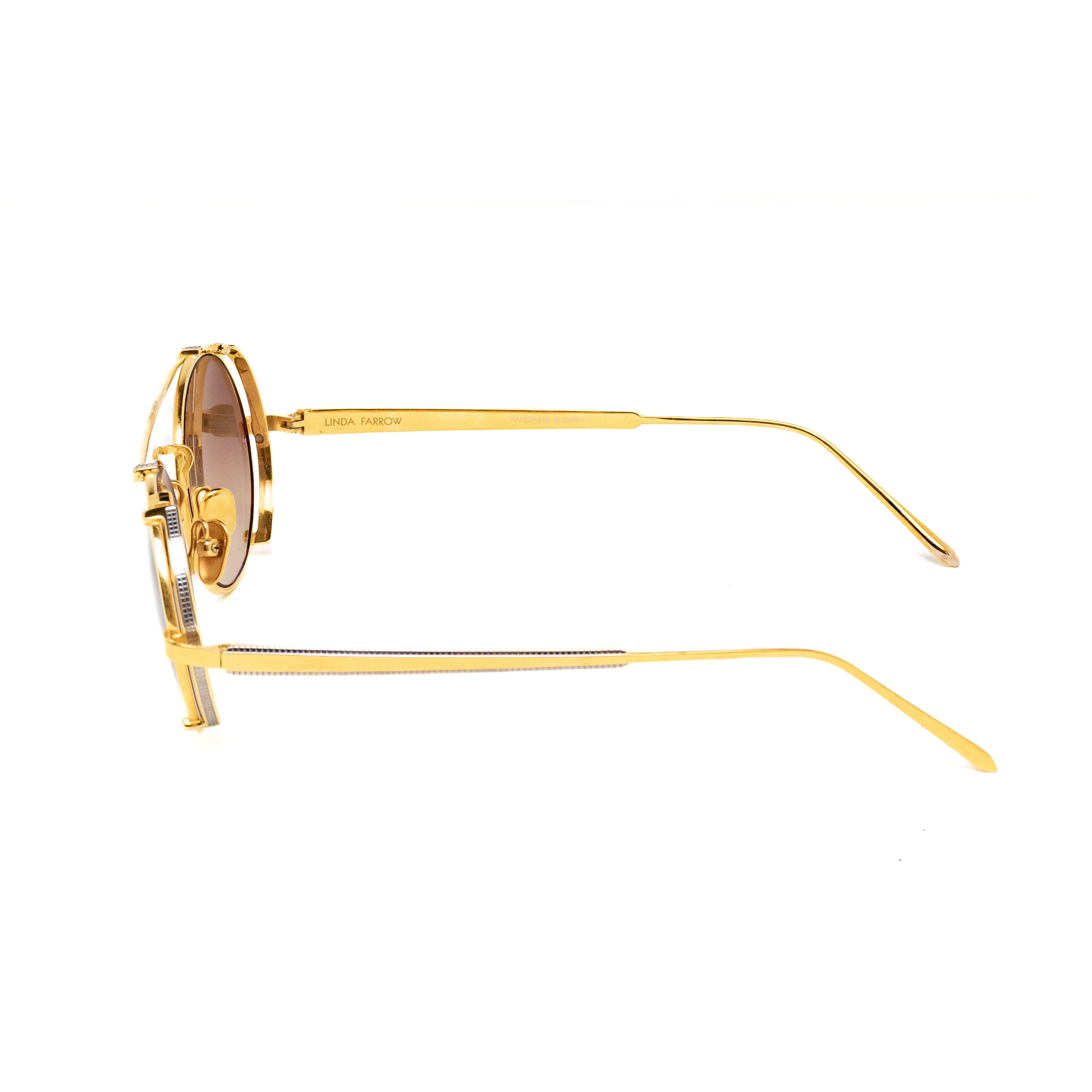 Jimi Oval Yellow Gold and 1 C2 Fine Chain Sunglasses