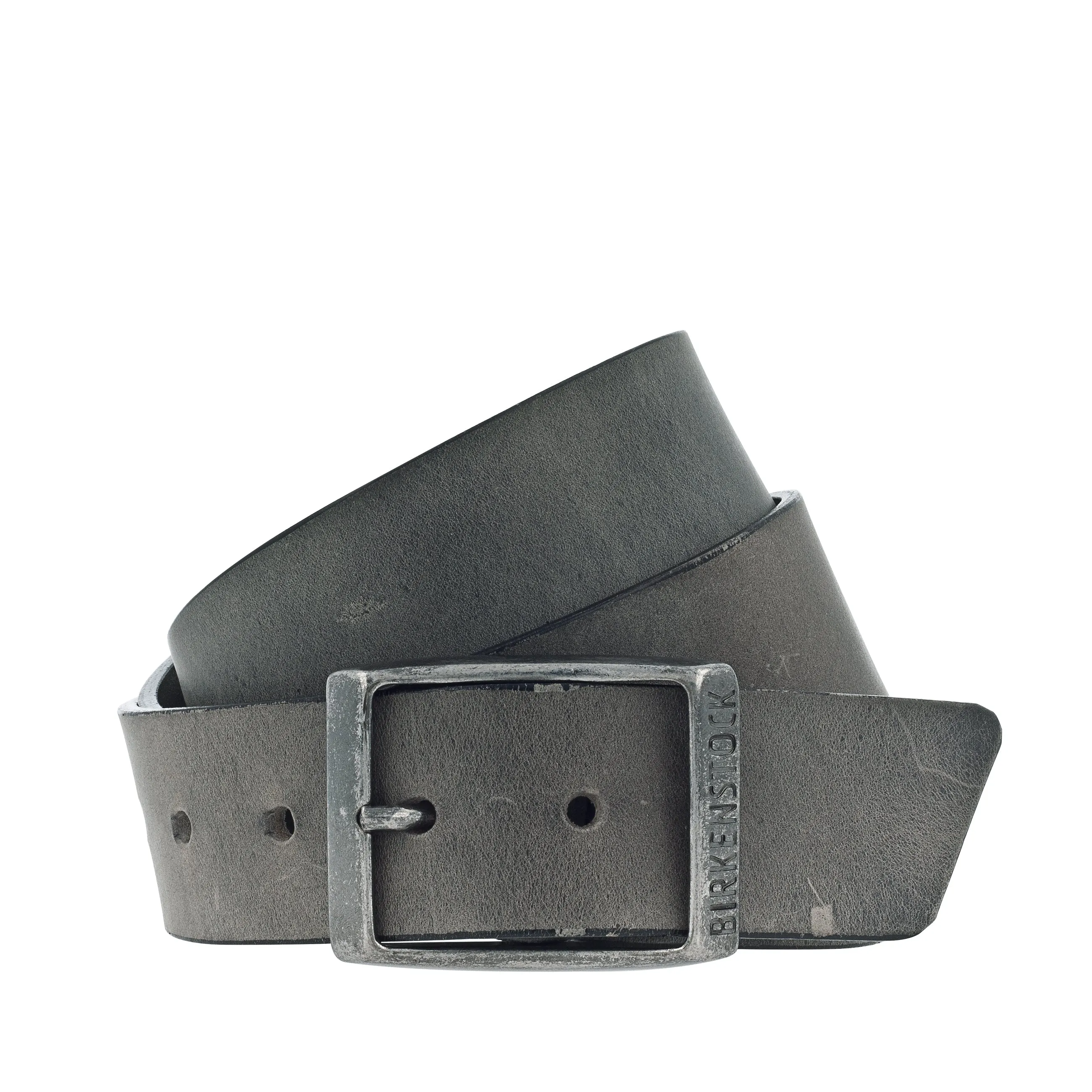 Kansas Grey Oiled Leather 35mm One Size