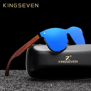 KINGSEVEN Natural Wooden Sunglasses Men Polarized Fashion Sun Glasses Original Wood Oculos De Sol Masculino