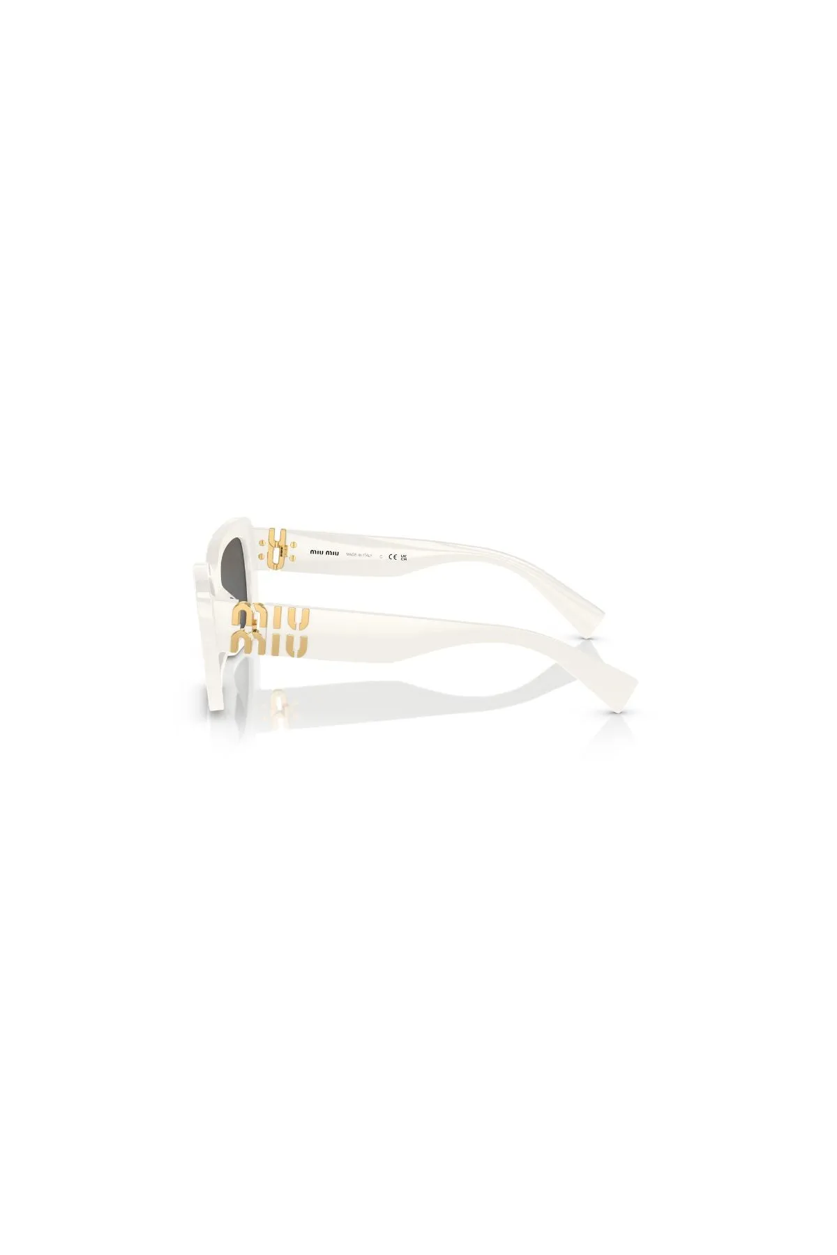 Miu Miu Rectangle Framed Sunglasses - White/ Gradient Grey