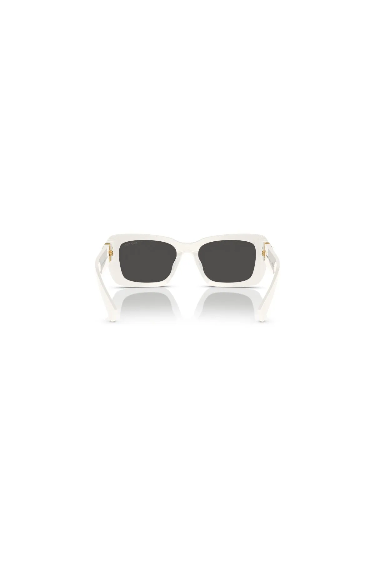 Miu Miu Rectangle Framed Sunglasses - White/ Gradient Grey