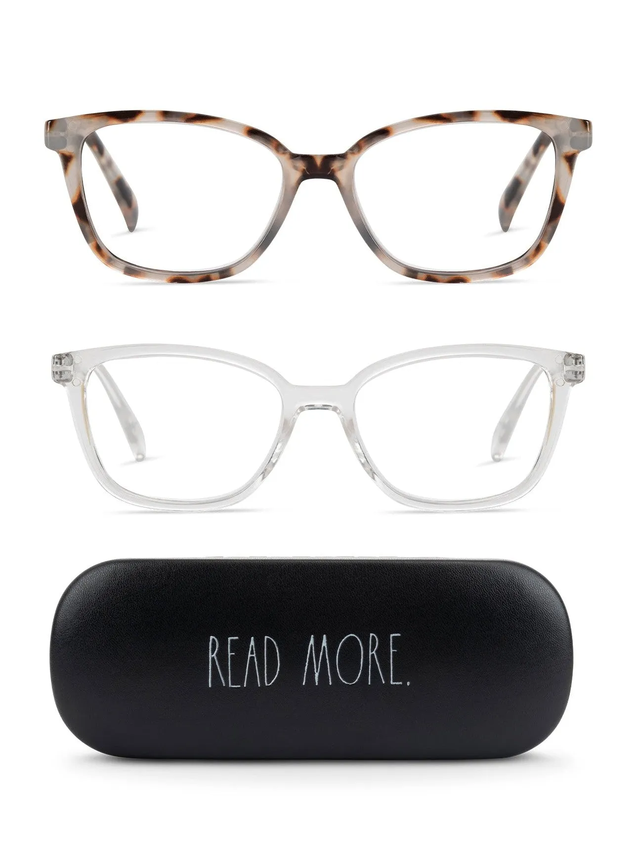 NALA 2-Pack Blue Light Blocking Reading Glasses with "READ MORE" Signature Font Hard Case