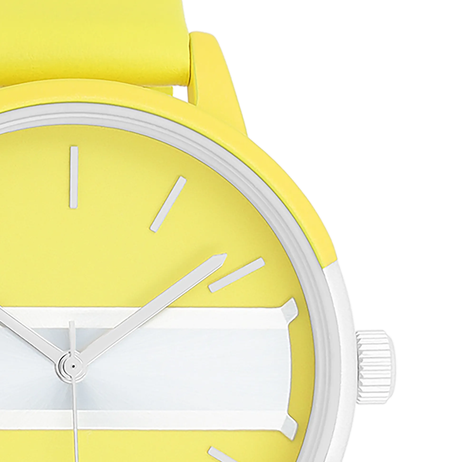 Neon yellow/gold coloured OOZOO watch with neon yellow leather strap - C11191