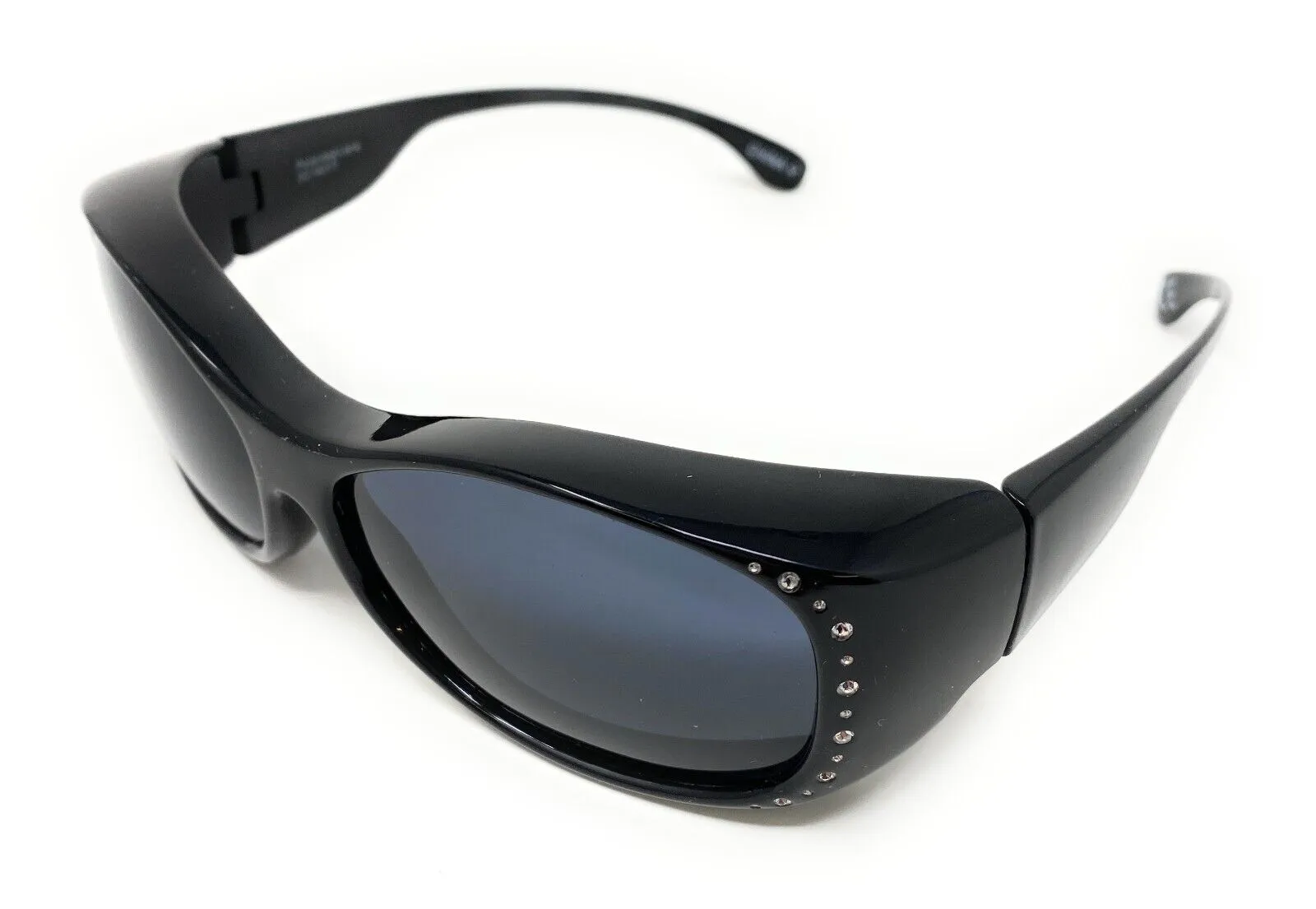 Polarised Sunglasses Optical Covers Over Spectacles BLACK Diamond Effect 571