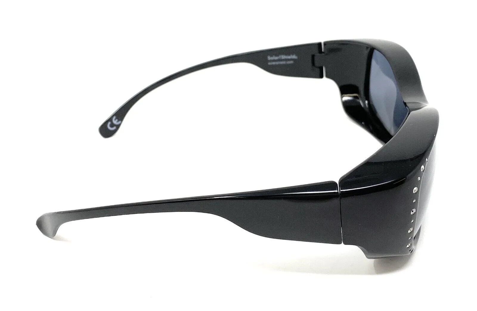 Polarised Sunglasses Optical Covers Over Spectacles BLACK Diamond Effect 571