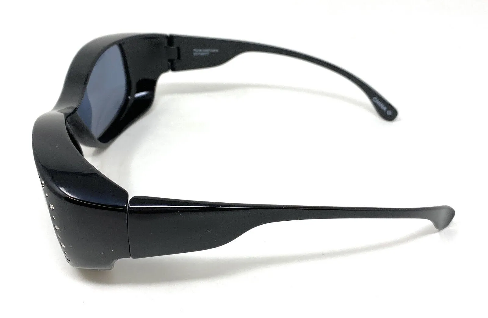 Polarised Sunglasses Optical Covers Over Spectacles BLACK Diamond Effect 571