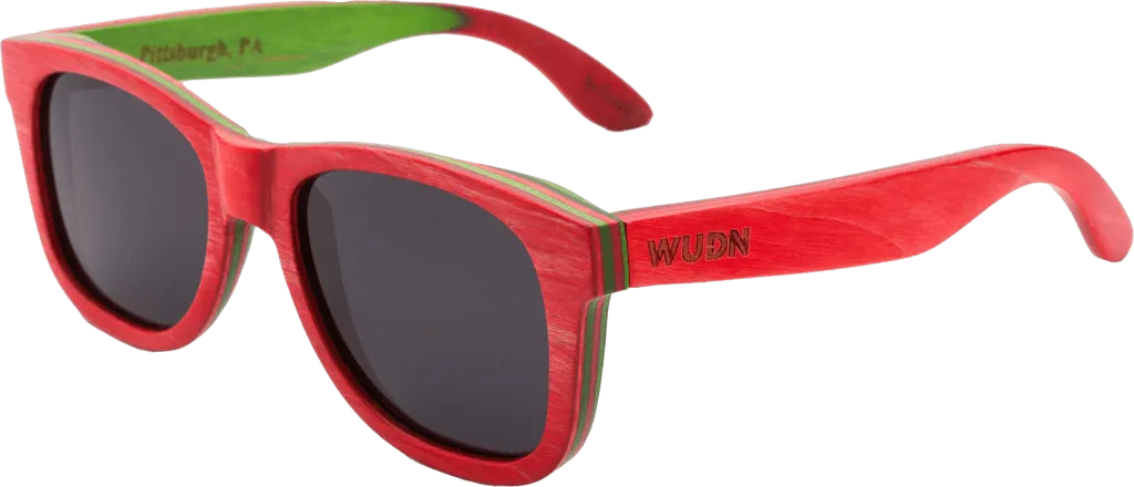 Recycled Skatedeck Bluntslide Red Sunglasses by WUDN