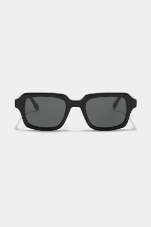 Retro Square Frame Sunglasses Black