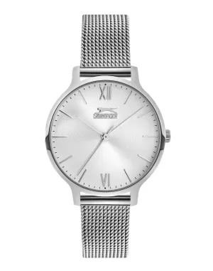 Slazenger SL.9.1823.2.01 Quartz Female Mesh Silver Band Silver Dial Watch