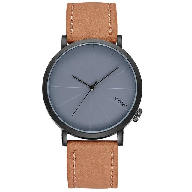 TOMI T-082 Round Dial Quartz Slim Dial Watch