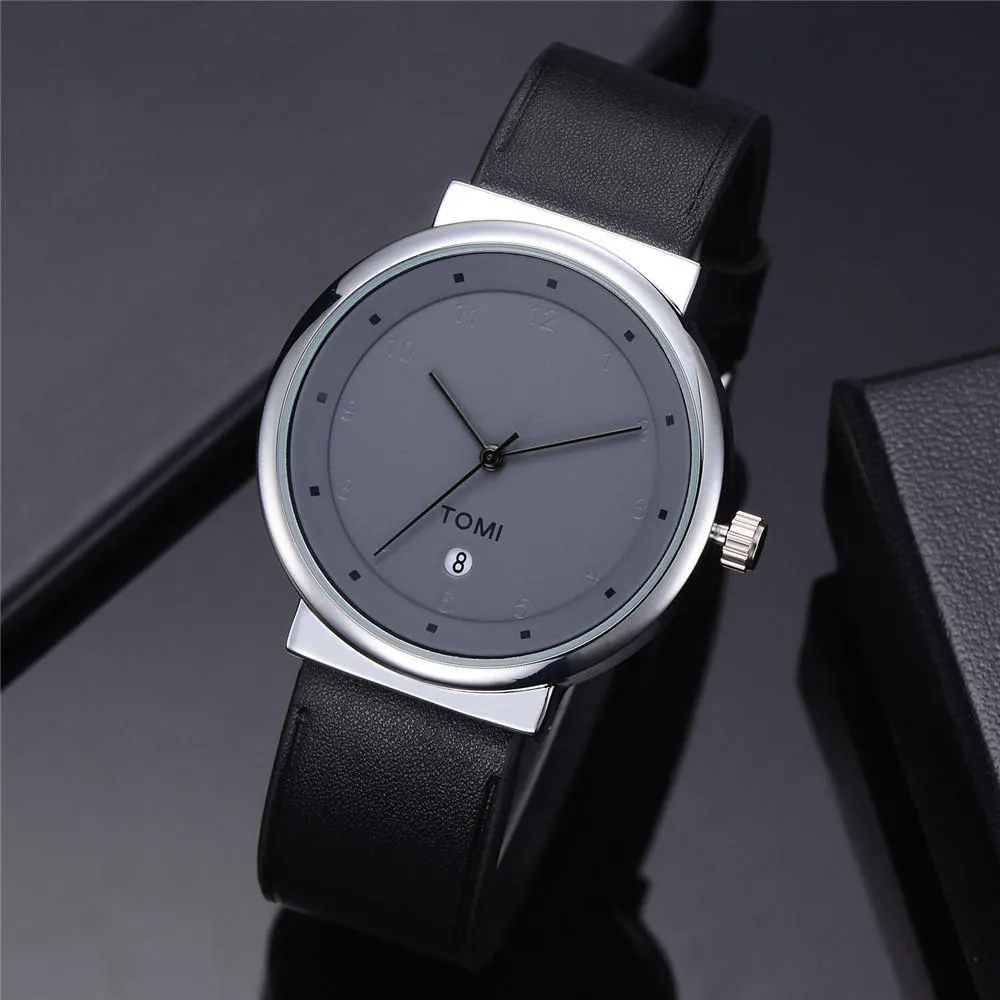 TOMI T-091 Men's Watch Round Dial Date Quartz