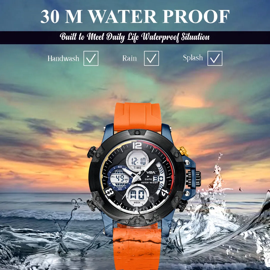 V2A Adventure Alloy Case Red Silicon Band Analog Digital Sports Watch for Men Latest Men’s Watch | Gifts for Men | Gift for Brother | Gift for Husband | Birthday Gifts