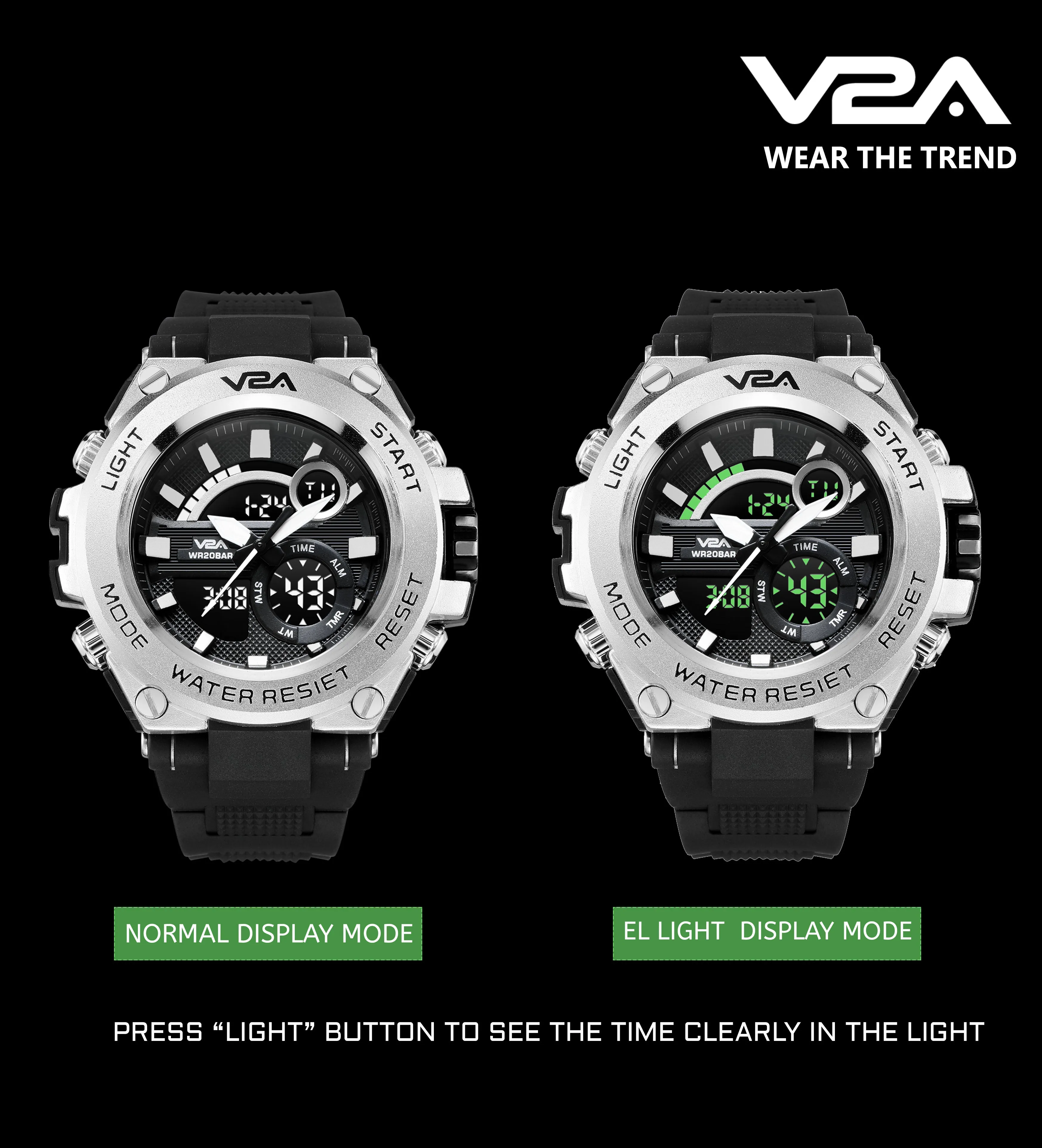 V2A Chronograph Analogue And Digital Sports Watch For Men and Boys