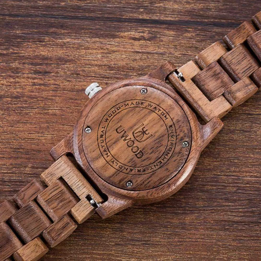 Wooden Watch Natural Handmade Walnut Mens/Women Quartz Wristwatch....40mm