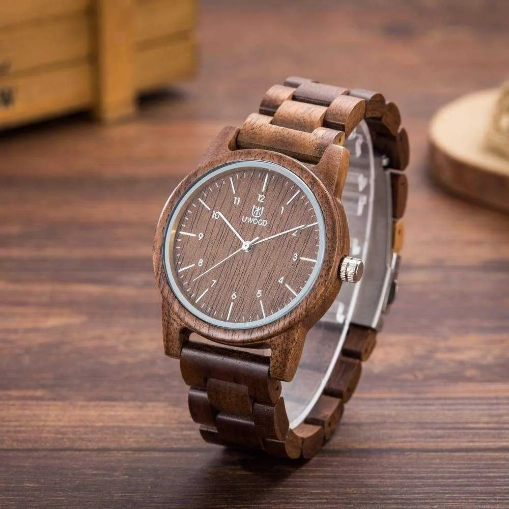 Wooden Watch Natural Handmade Walnut Mens/Women Quartz Wristwatch....40mm